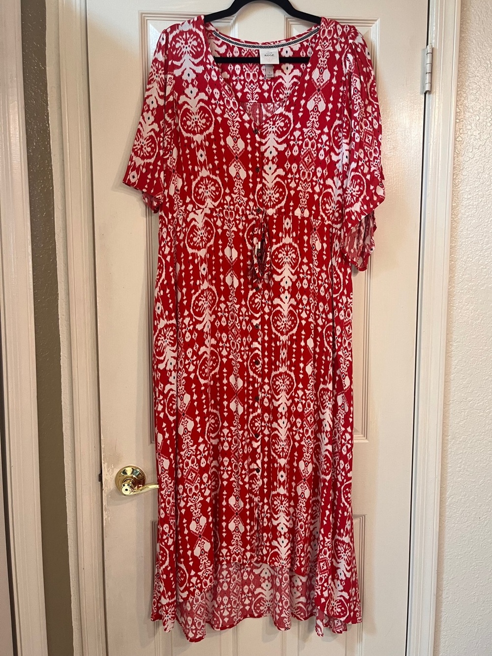 Knox Rose Red and White Printed Maxi Dress
